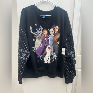 NWT Disney Black Frozen Character Sweater Womens Size 3X